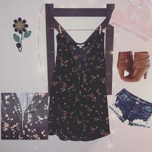 Dress tank gold zipper floral 💕